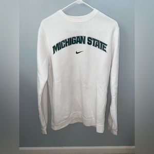 MSU michigan state white mens nike crewneck